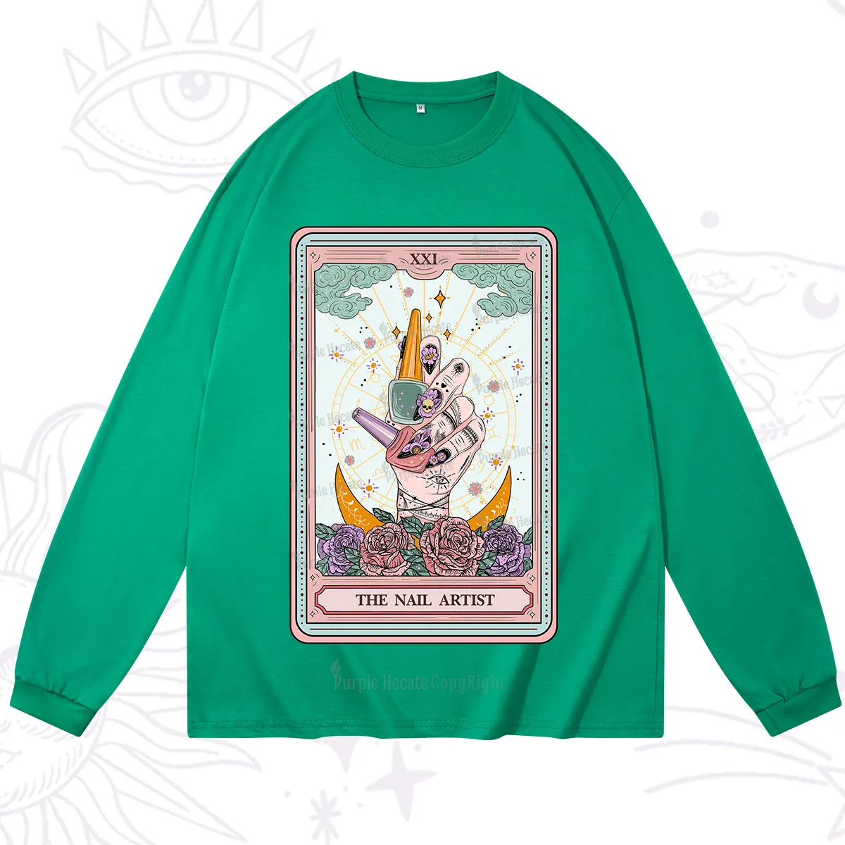 Purplehecate The Badass Nail Artist Tarot Long Sleeve T-Shirt
