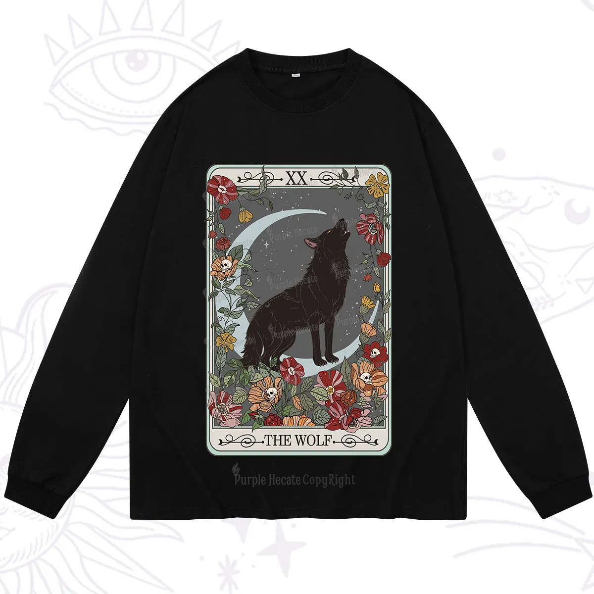 Purplehecate The Wolf Tarot Long Sleeve T-Shirt