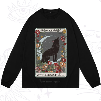 Purplehecate The Wolf Tarot Long Sleeve T-Shirt