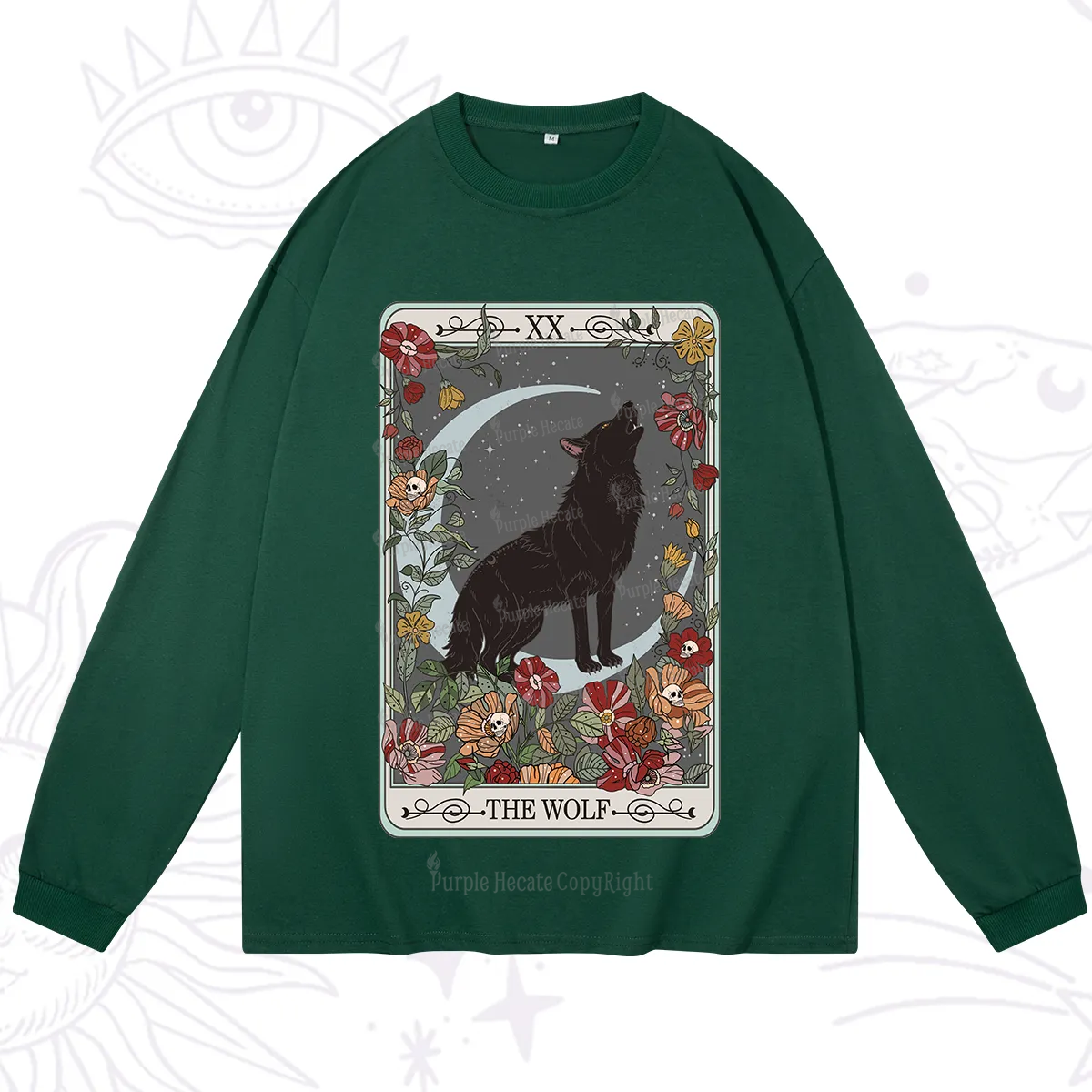 Purplehecate The Wolf Tarot Long Sleeve T-Shirt