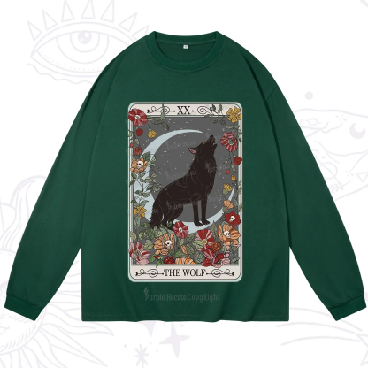 Purplehecate The Wolf Tarot Long Sleeve T-Shirt