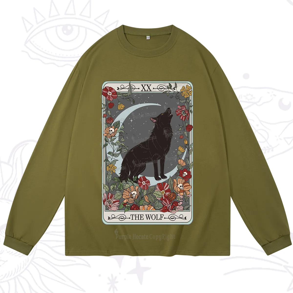 Purplehecate The Wolf Tarot Long Sleeve T-Shirt