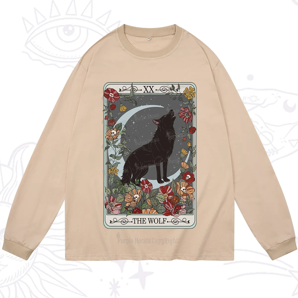 Purplehecate The Wolf Tarot Long Sleeve T-Shirt