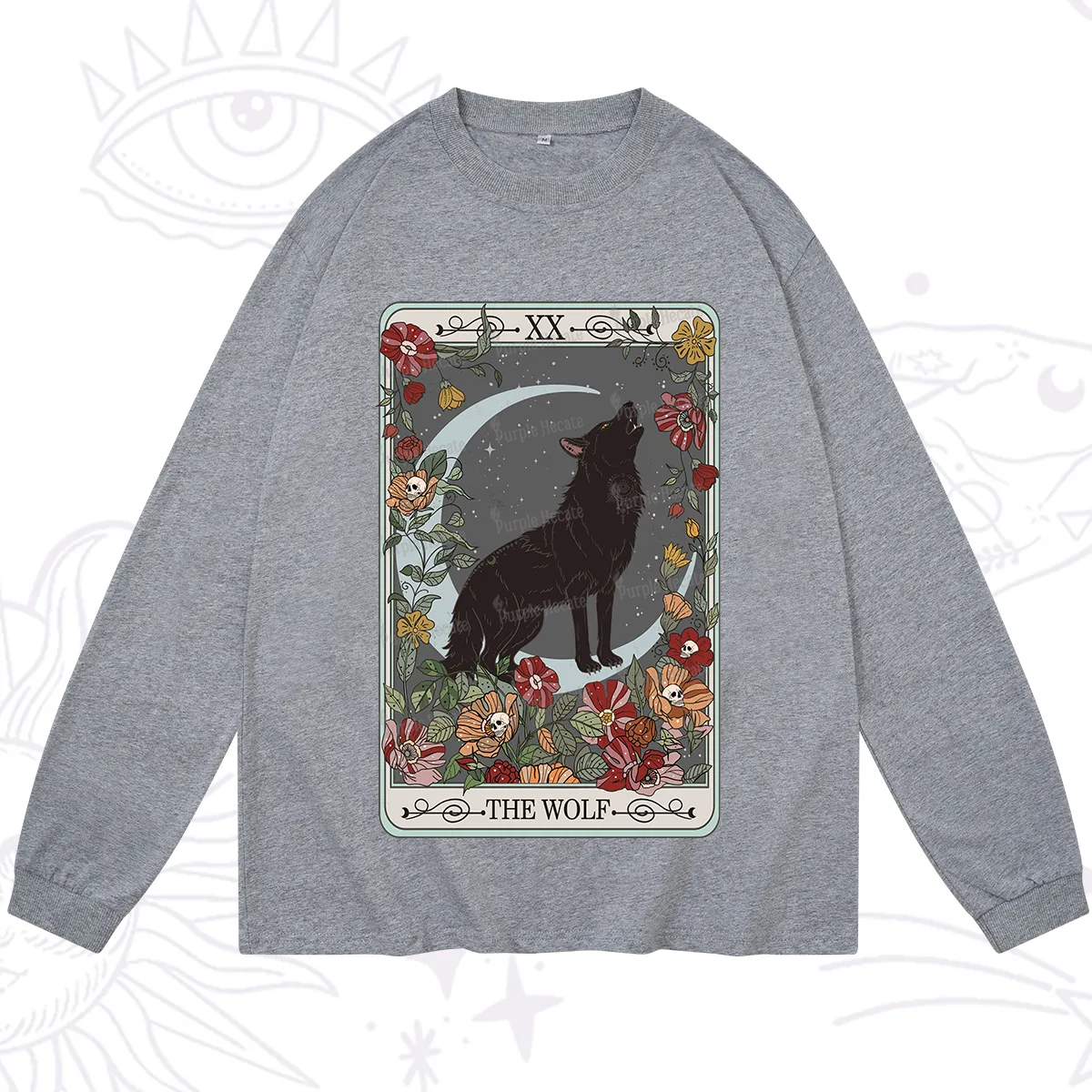 Purplehecate The Wolf Tarot Long Sleeve T-Shirt