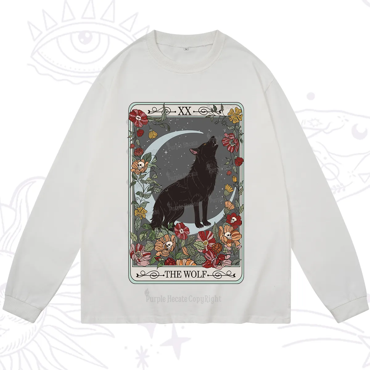 Purplehecate The Wolf Tarot Long Sleeve T-Shirt