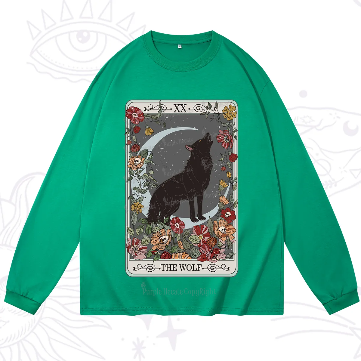 Purplehecate The Wolf Tarot Long Sleeve T-Shirt
