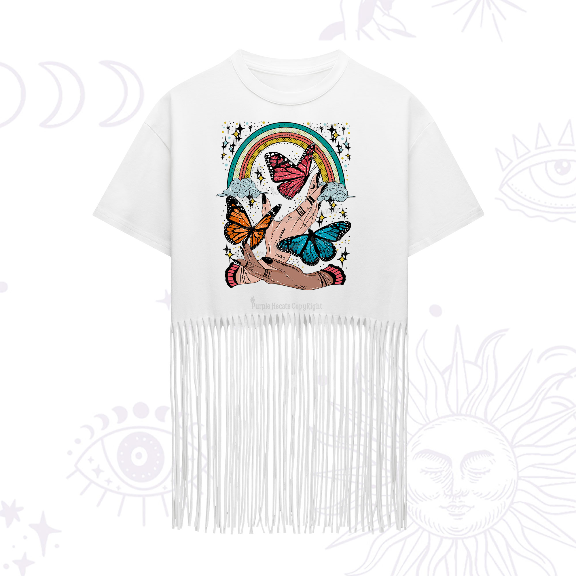 Purplehecate Metamorphoses Fringe Hem T-Shirt