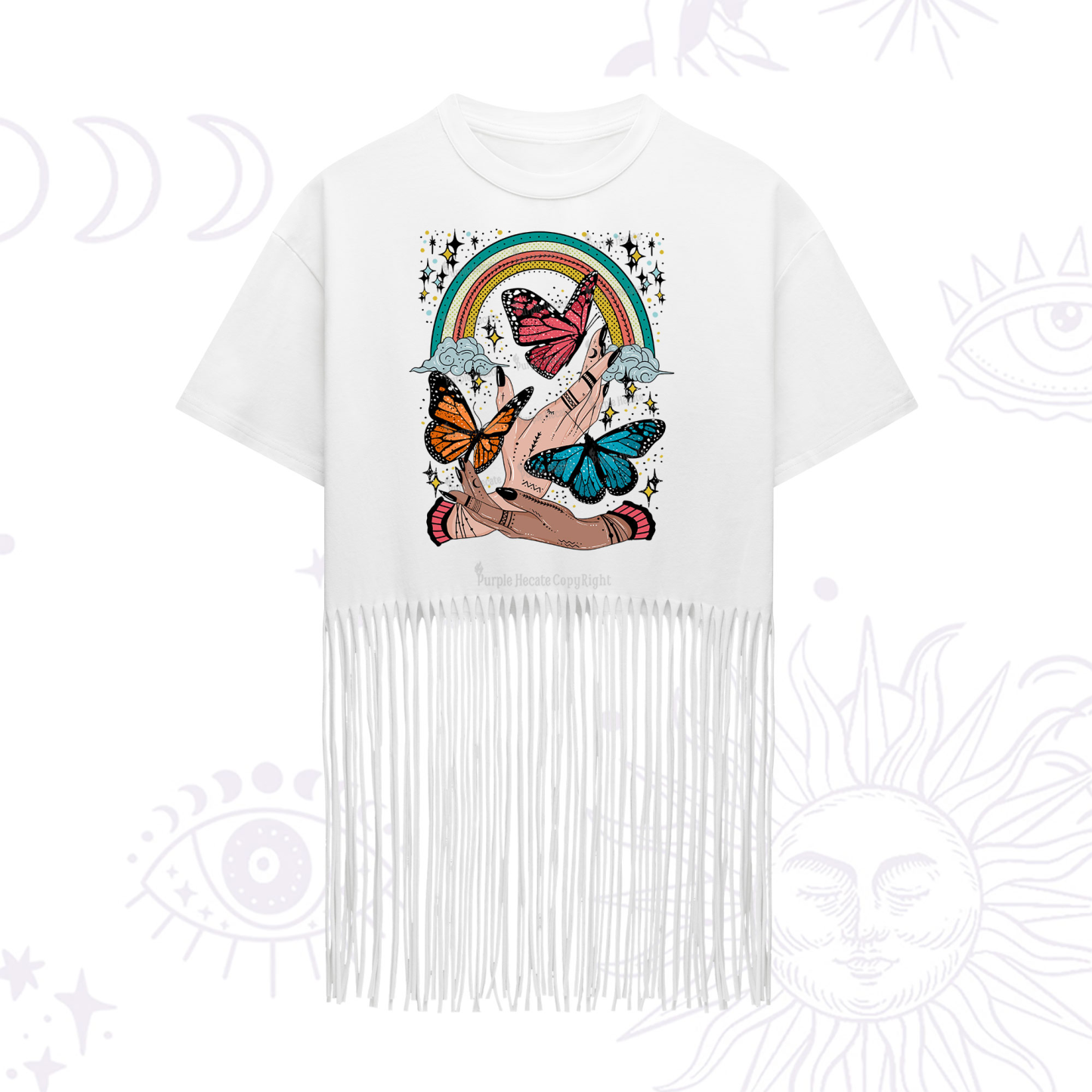 Purplehecate Metamorphoses Fringe Hem T-Shirt