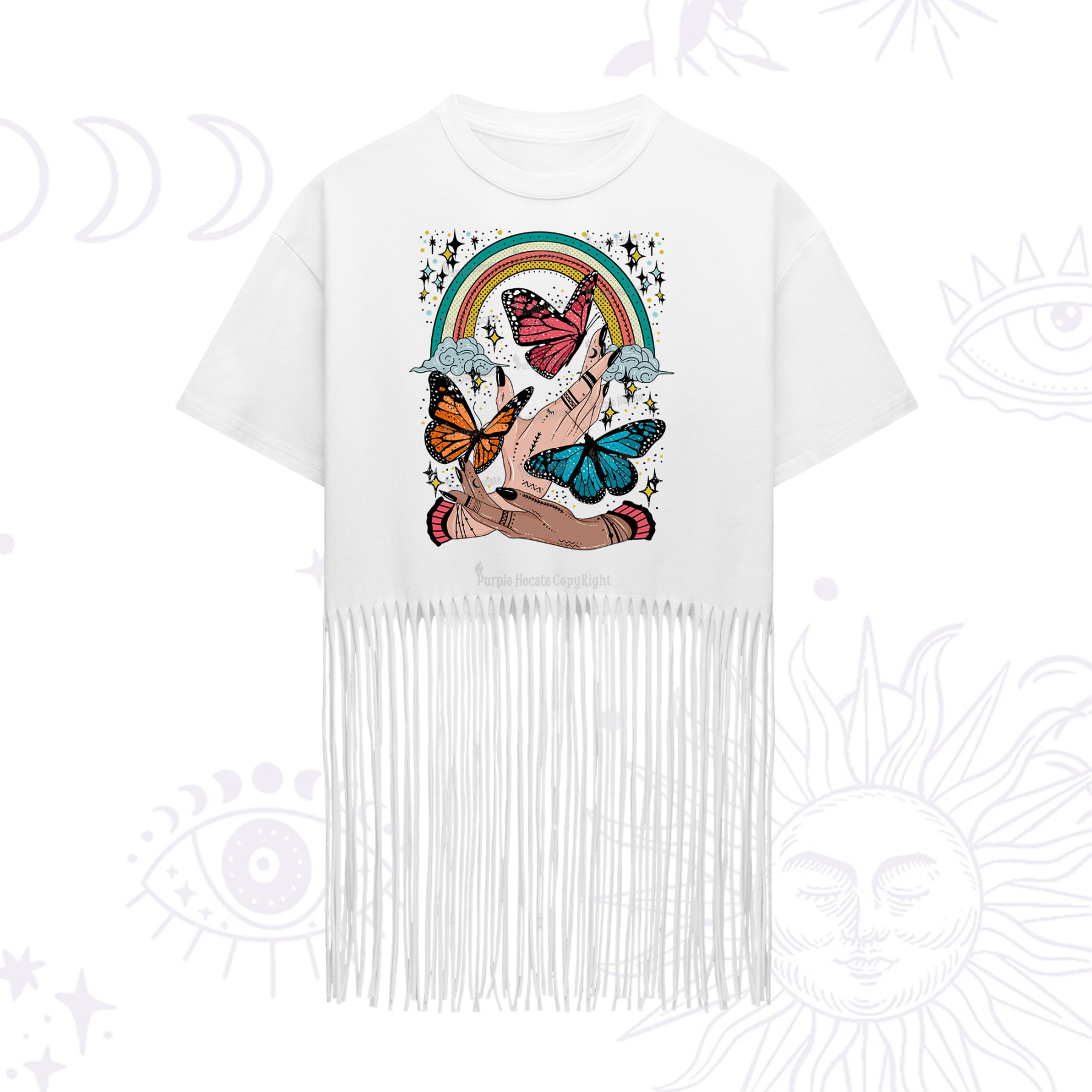 Purplehecate Metamorphoses Fringe Hem T-Shirt