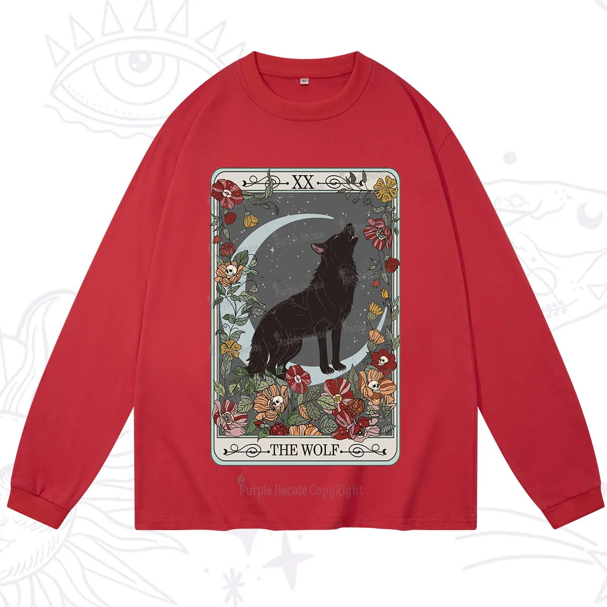 Purplehecate The Wolf Tarot Long Sleeve T-Shirt