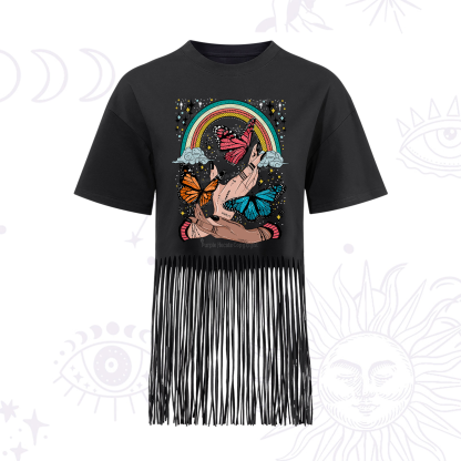 Purplehecate Metamorphoses Fringe Hem T-Shirt