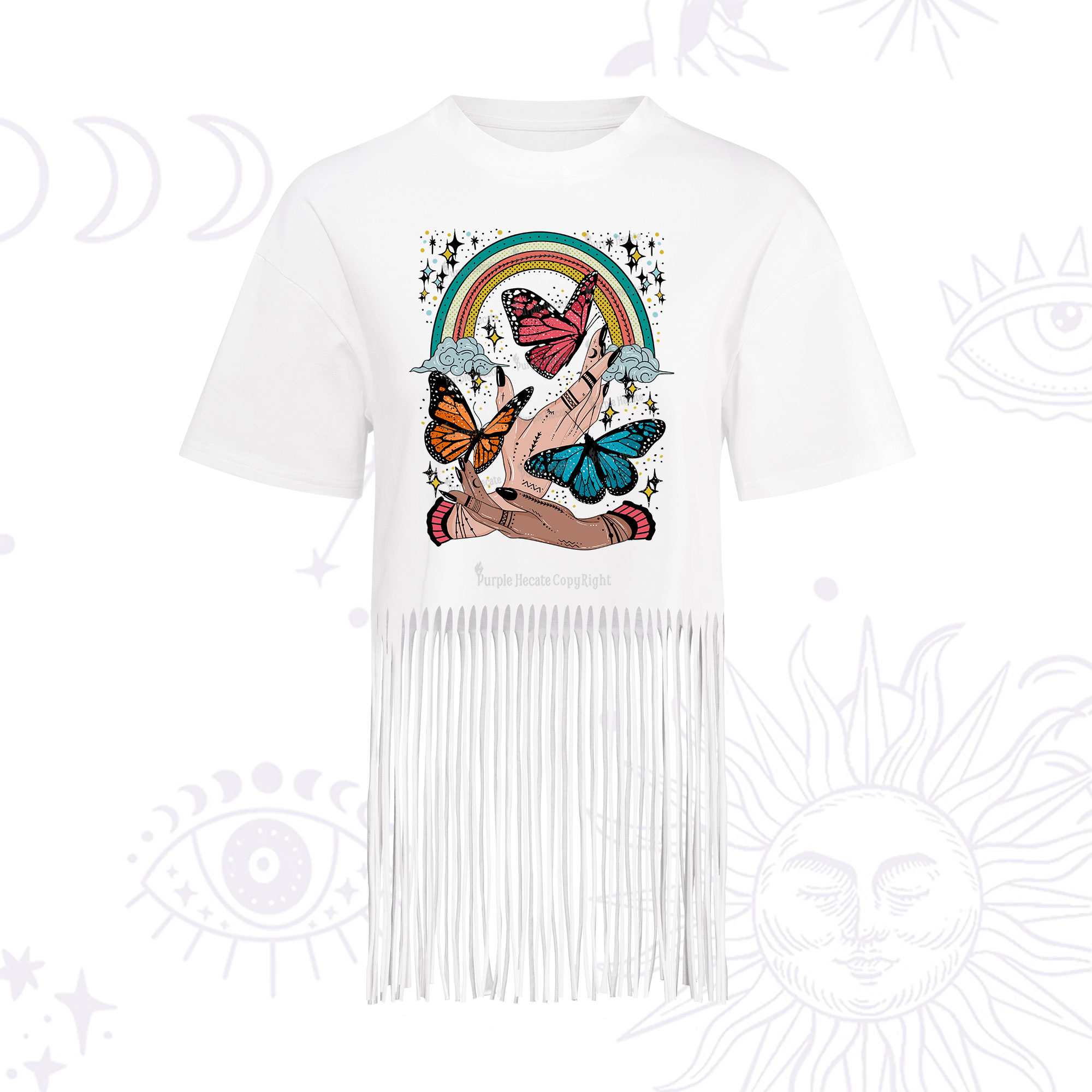 Purplehecate Metamorphoses Fringe Hem T-Shirt