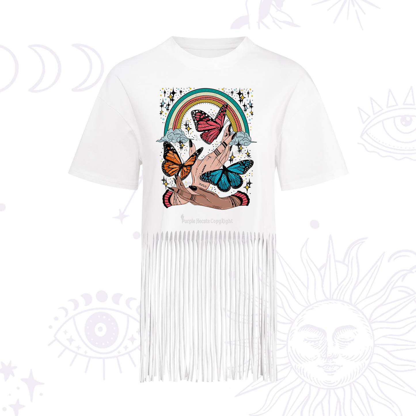 Purplehecate Metamorphoses Fringe Hem T-Shirt