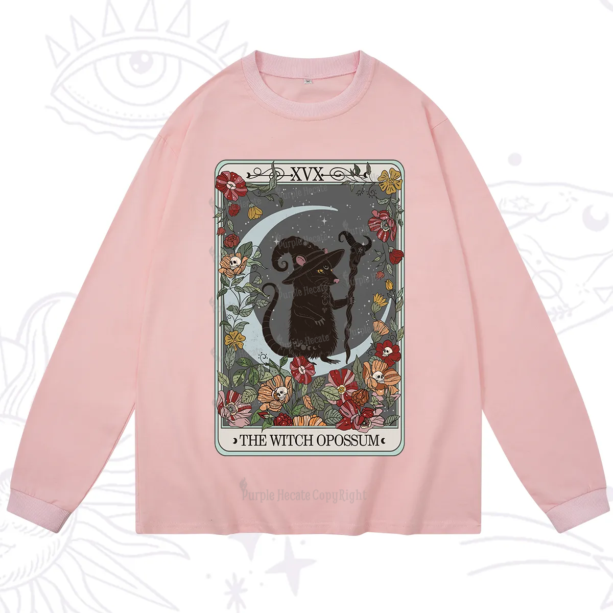 Purplehecate The Witch Opossum Tarot Long Sleeve T-Shirt