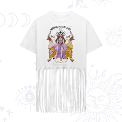 Purplehecate The Goddess Walking My Own Path Fringe Hem T-Shirt