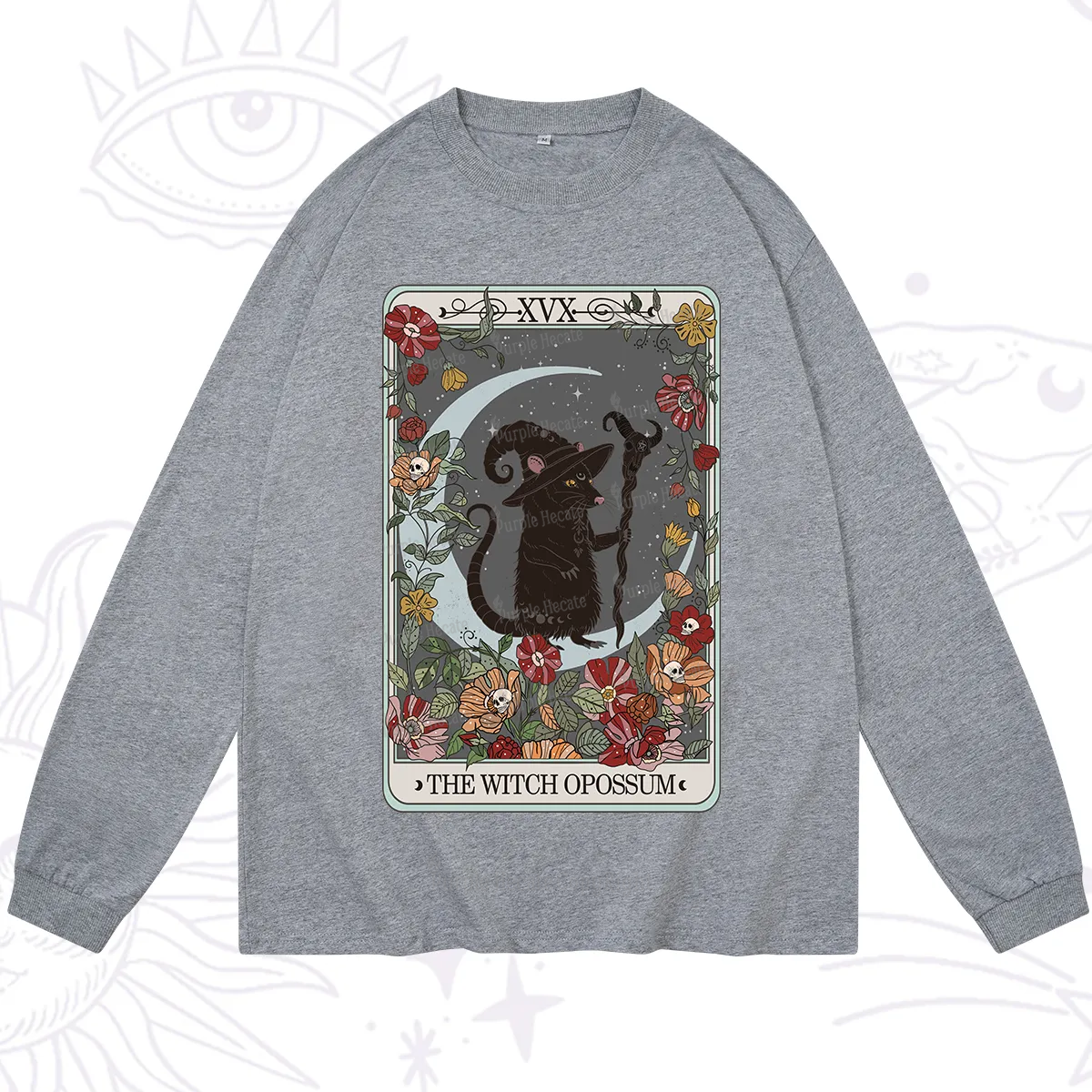 Purplehecate The Witch Opossum Tarot Long Sleeve T-Shirt