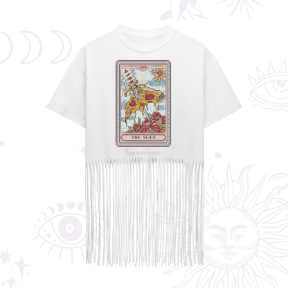 Purplehecate The Slice Food Tarot Fringe Hem T-Shirt