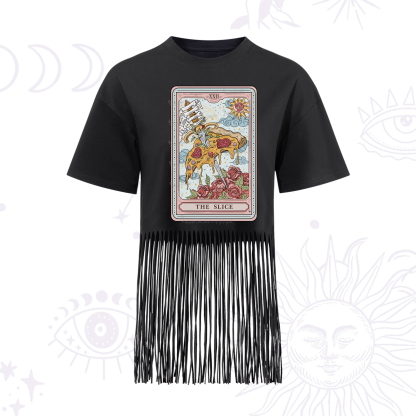 Purplehecate The Slice Food Tarot Fringe Hem T-Shirt