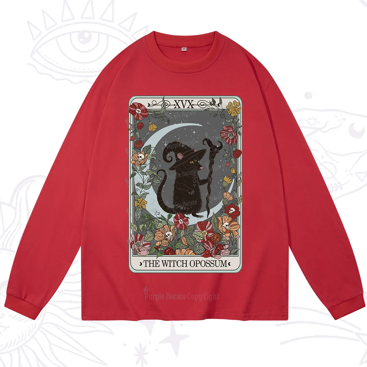 Purplehecate The Witch Opossum Tarot Long Sleeve T-Shirt