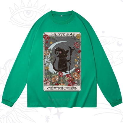 Purplehecate The Witch Opossum Tarot Long Sleeve T-Shirt