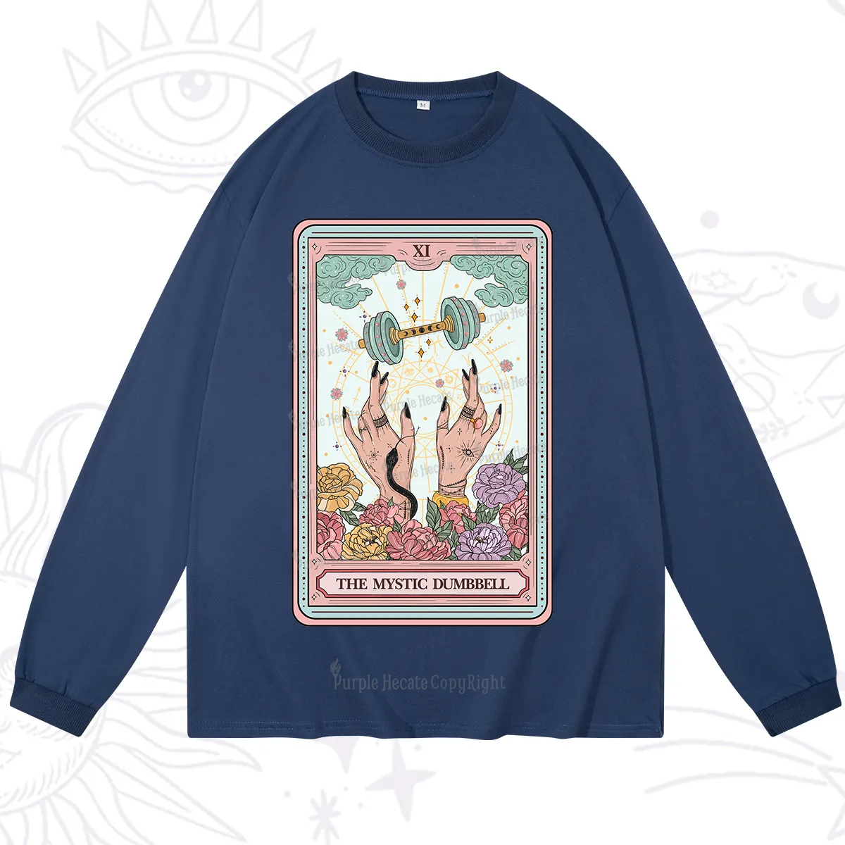 Purplehecate The Mystic Dumbbell Tarot Long Sleeve T-Shirt