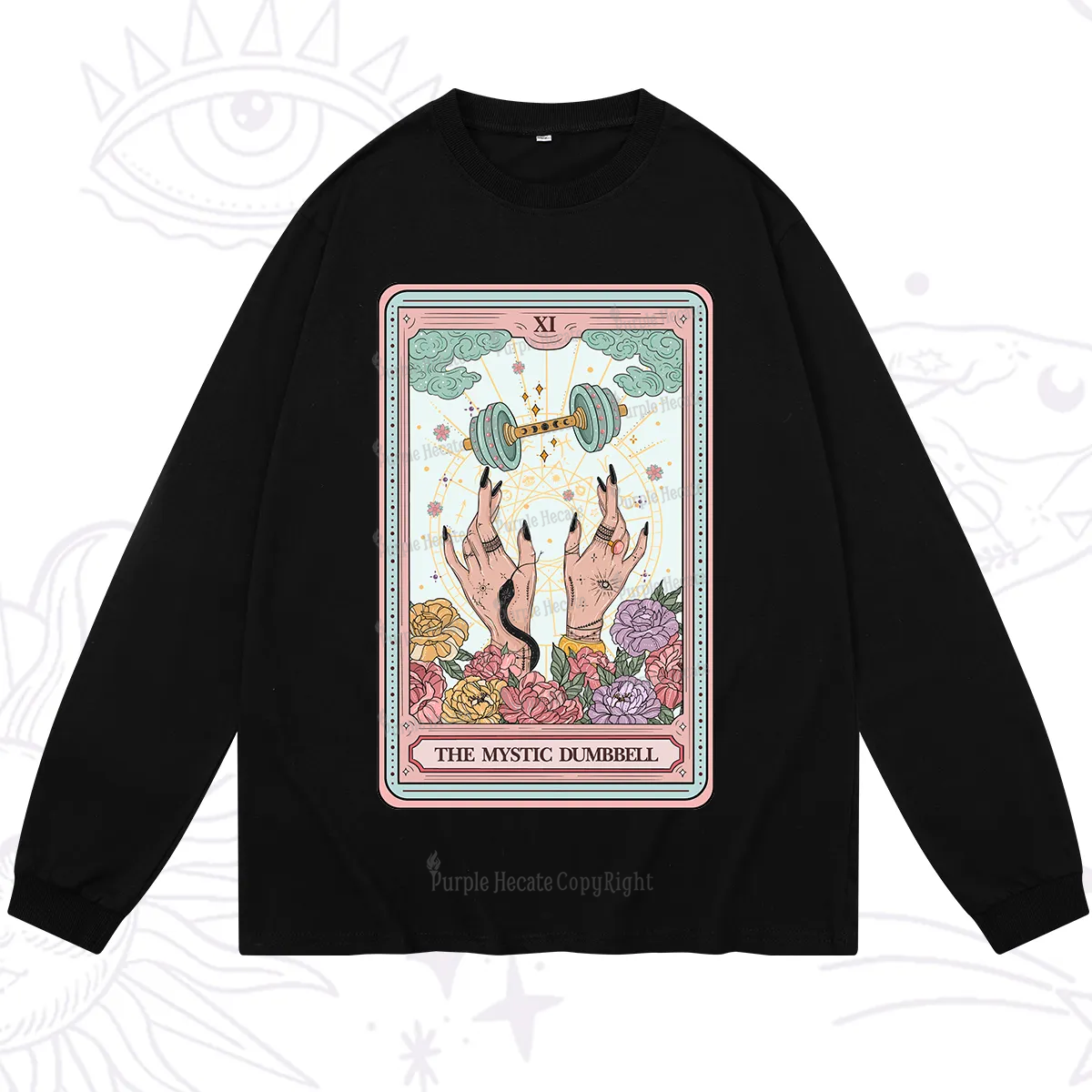 Purplehecate The Mystic Dumbbell Tarot Long Sleeve T-Shirt