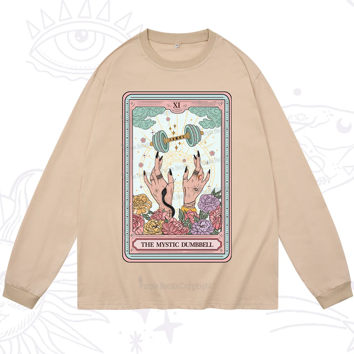 Purplehecate The Mystic Dumbbell Tarot Long Sleeve T-Shirt