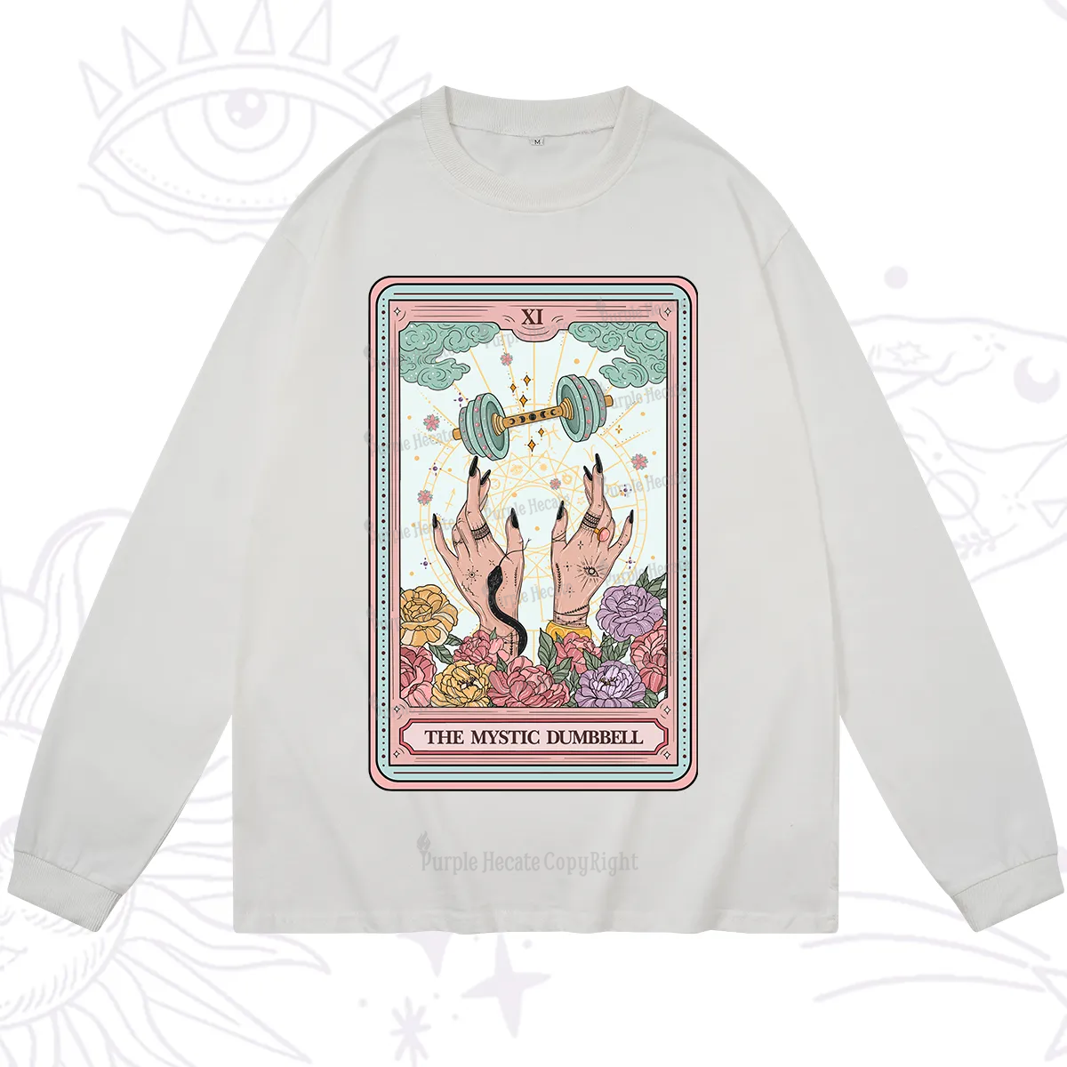 Purplehecate The Mystic Dumbbell Tarot Long Sleeve T-Shirt