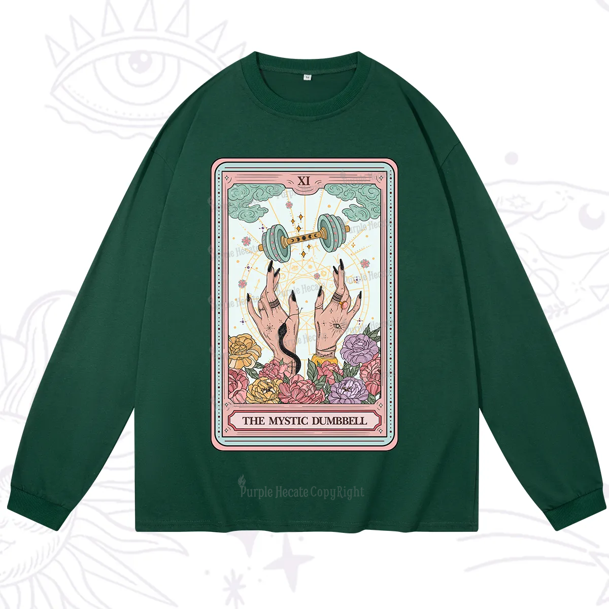 Purplehecate The Mystic Dumbbell Tarot Long Sleeve T-Shirt