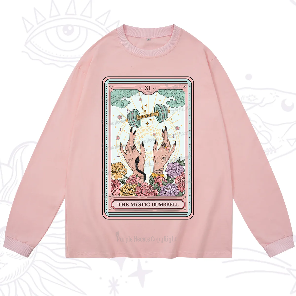 Purplehecate The Mystic Dumbbell Tarot Long Sleeve T-Shirt