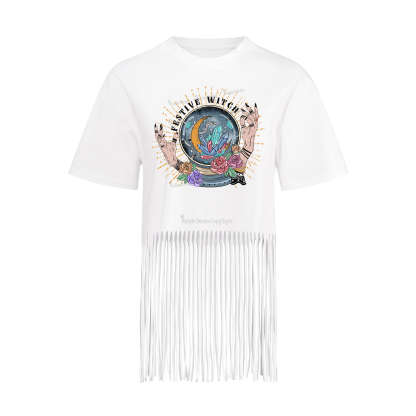 Purplehecate Festive Witch Fringe Hem T-Shirt
