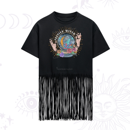 Purplehecate Festive Witch Fringe Hem T-Shirt