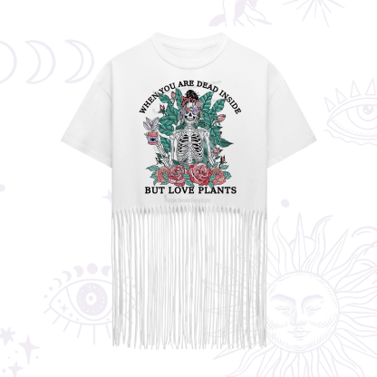 Purplehecate When You Dead Inside Fringe Hem T-Shirt