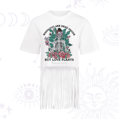 Purplehecate When You Dead Inside Fringe Hem T-Shirt