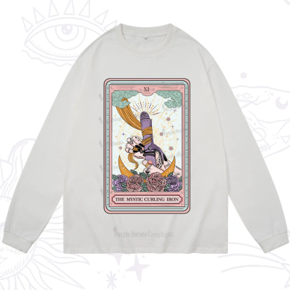 Purplehecate The Mystic Curling Iron Tarot Long Sleeve T-Shirt