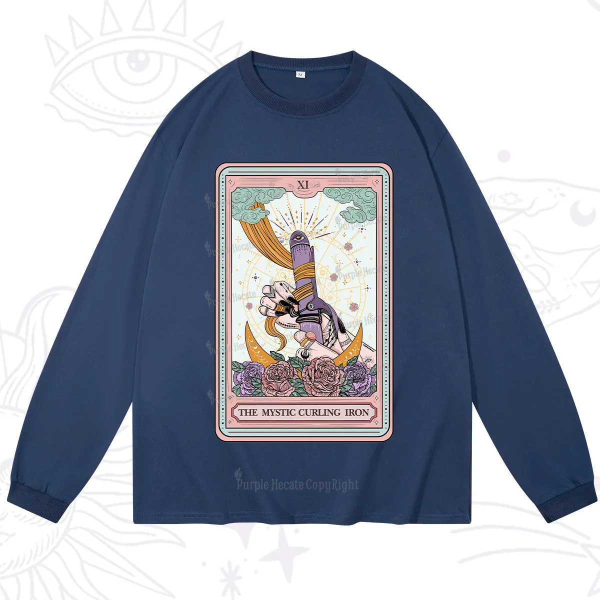 Purplehecate The Mystic Curling Iron Tarot Long Sleeve T-Shirt