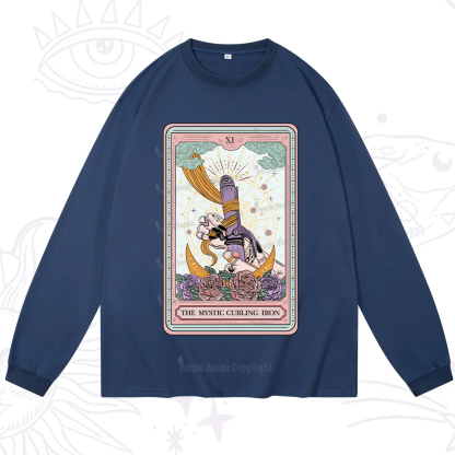 Purplehecate The Mystic Curling Iron Tarot Long Sleeve T-Shirt
