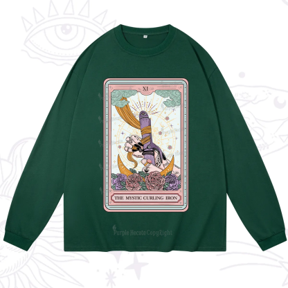 Purplehecate The Mystic Curling Iron Tarot Long Sleeve T-Shirt