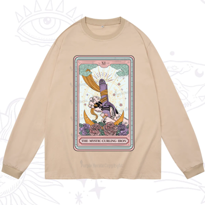Purplehecate The Mystic Curling Iron Tarot Long Sleeve T-Shirt