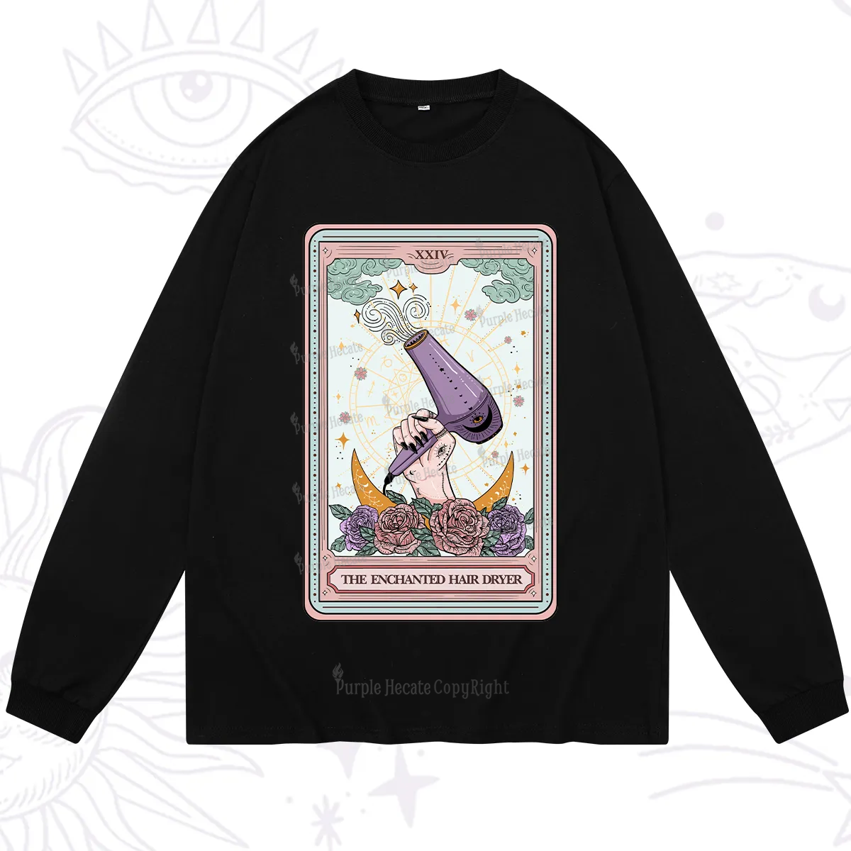 Purplehecate The Enchanted Hair Dryer Tarot Long Sleeve T-Shirt