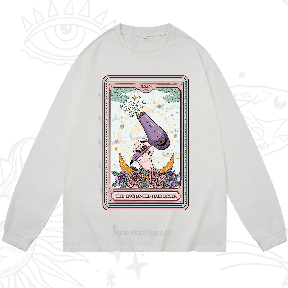 Purplehecate The Enchanted Hair Dryer Tarot Long Sleeve T-Shirt