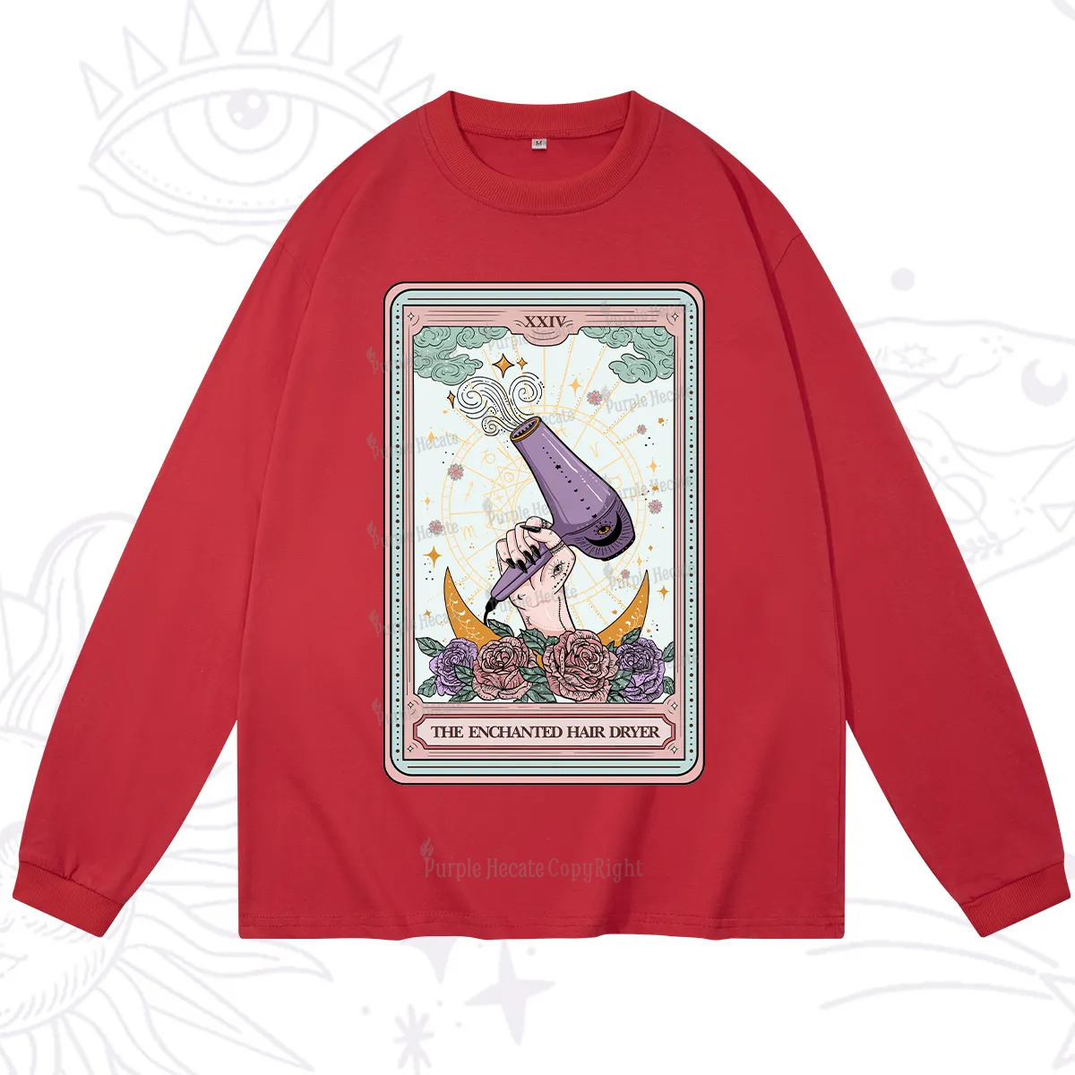 Purplehecate The Enchanted Hair Dryer Tarot Long Sleeve T-Shirt