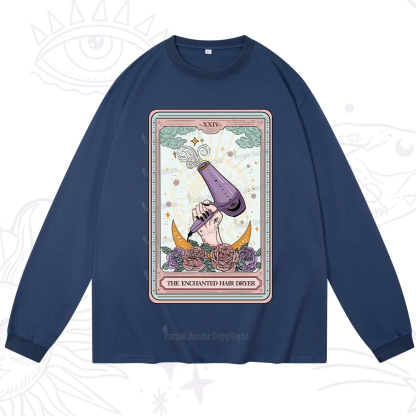 Purplehecate The Enchanted Hair Dryer Tarot Long Sleeve T-Shirt
