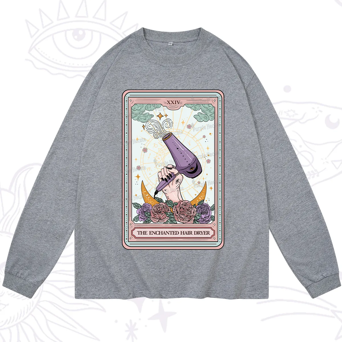 Purplehecate The Enchanted Hair Dryer Tarot Long Sleeve T-Shirt