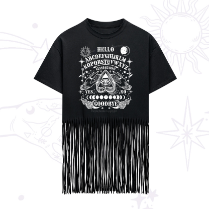 Purplehecate Hello Goodbye Fringe Hem T-Shirt