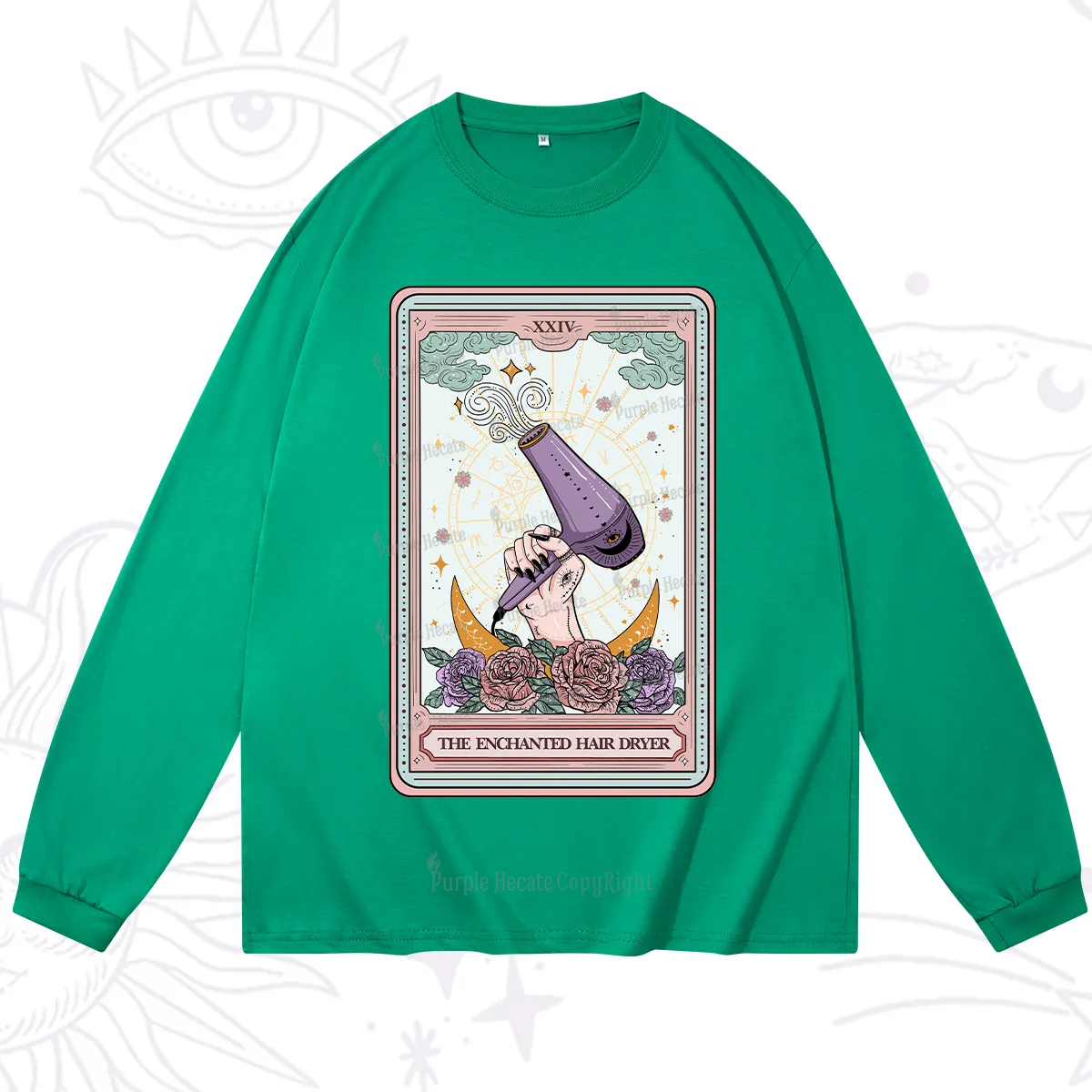 Purplehecate The Enchanted Hair Dryer Tarot Long Sleeve T-Shirt