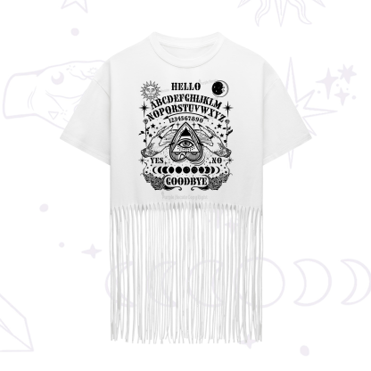 Purplehecate Hello Goodbye Fringe Hem T-Shirt