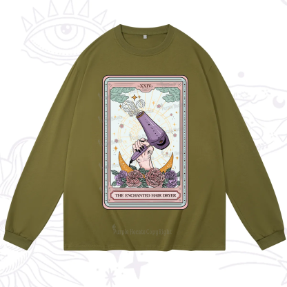 Purplehecate The Enchanted Hair Dryer Tarot Long Sleeve T-Shirt