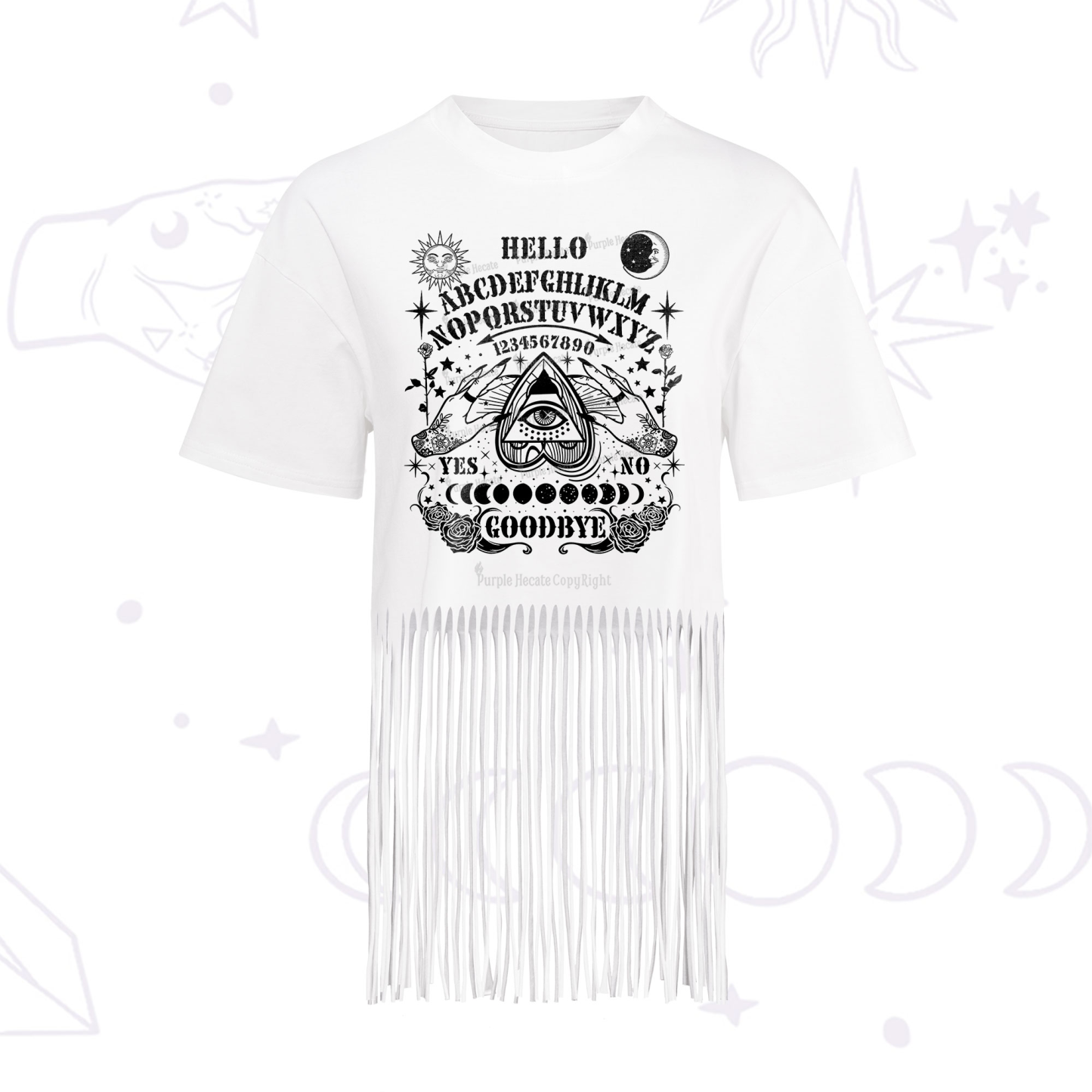 Purplehecate Hello Goodbye Fringe Hem T-Shirt