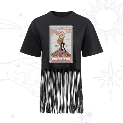 Purplehecate The Tea Food Tarot Fringe Hem T-Shirt